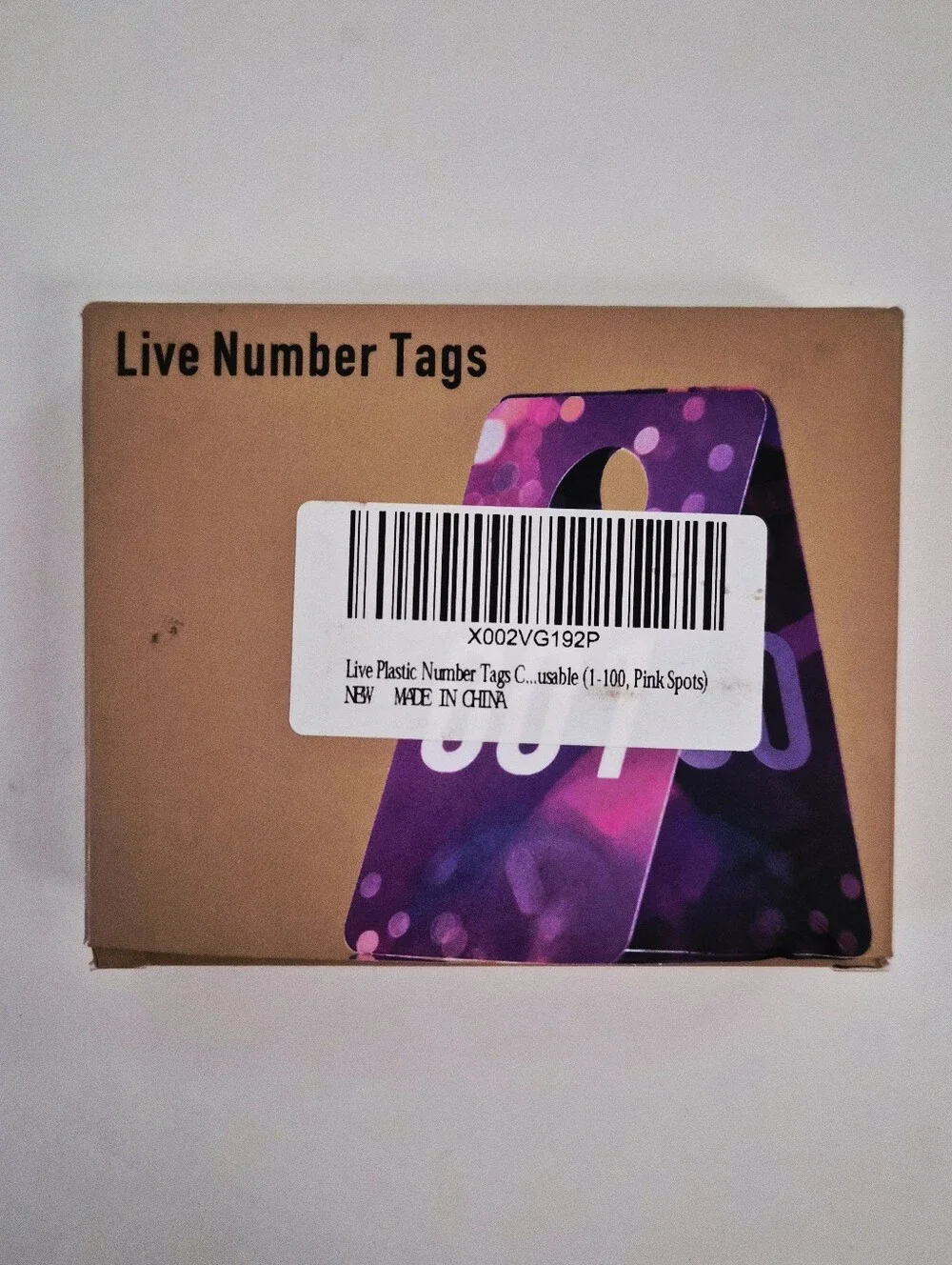 ✨ Reusable Live Number Tags 001-100 Plastic Hanger Cards Mirror Image